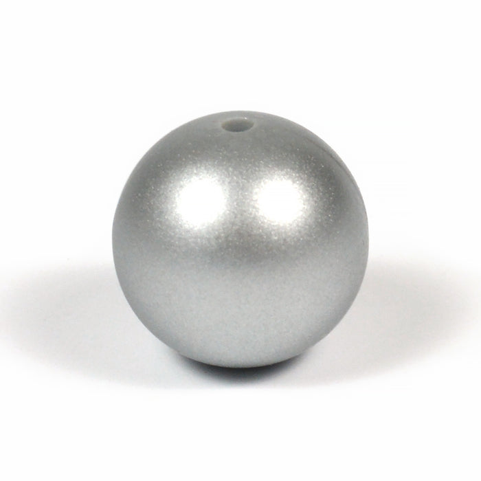 Silicone beads, silver, 19mm