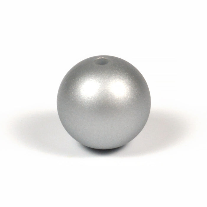 Silicone beads, silver, 15mm