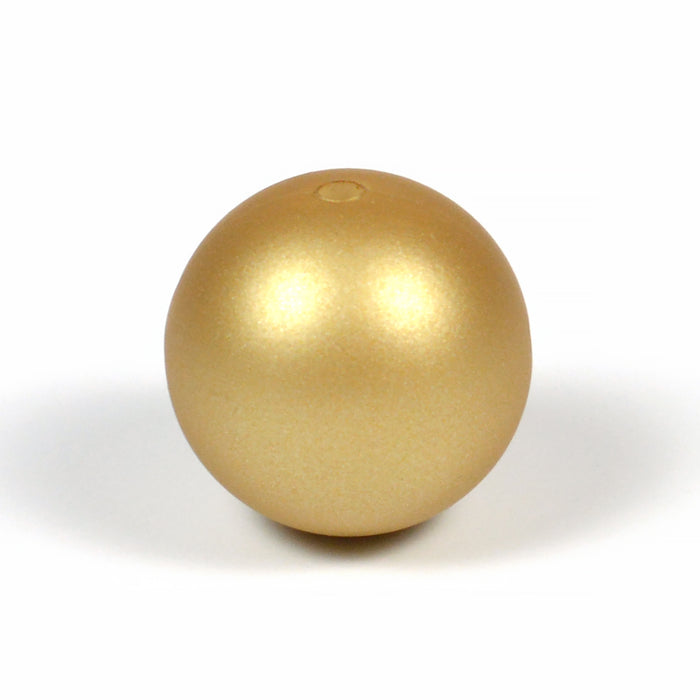 Silicone beads, gold, 19mm