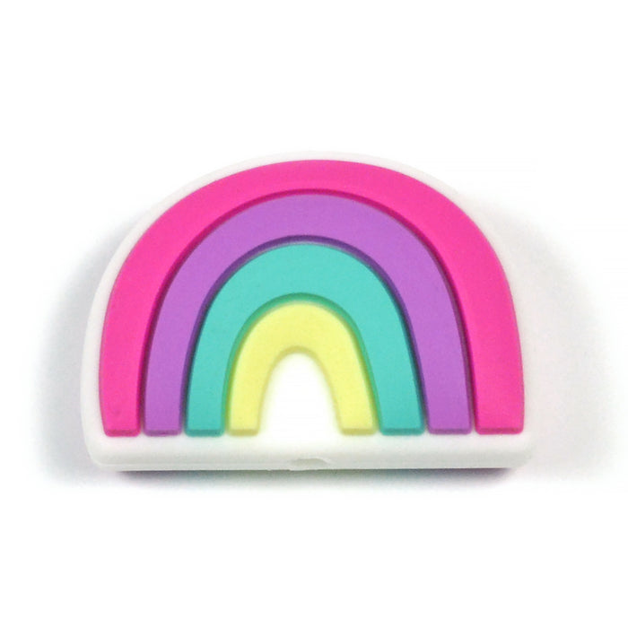 Motive bead in silicone, rainbow