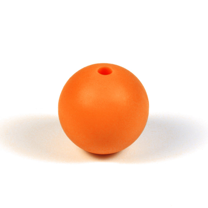 Silikonpärlor, orange, 15mm
