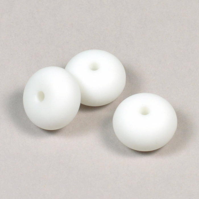Abacus silicone beads, white, 3 pcs