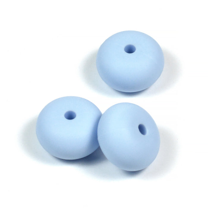 Abacus silicone beads, light blue, 3 pcs