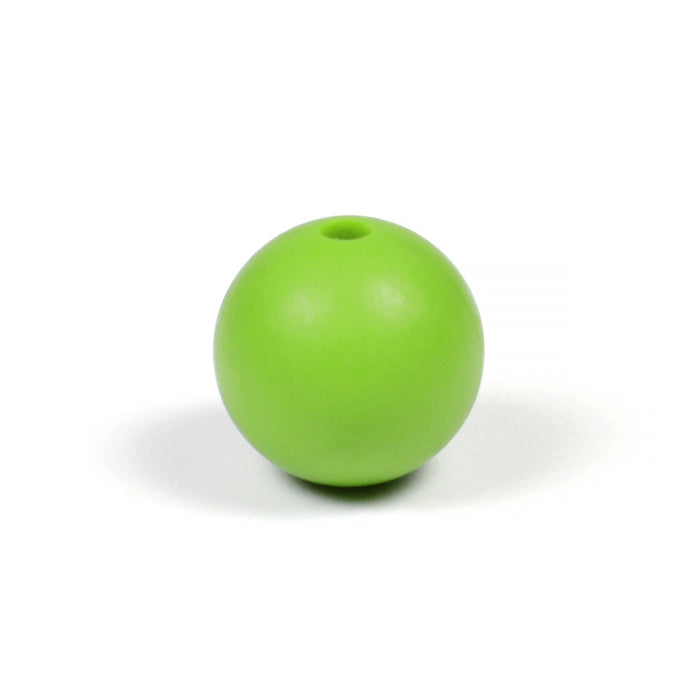 Silicone beads, light green, 12mm