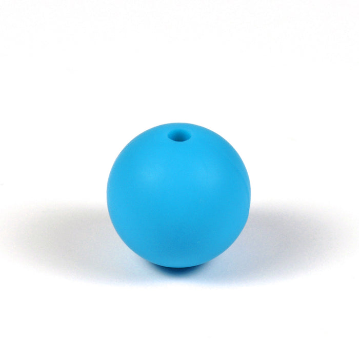 Silicone beads, blue, 12mm