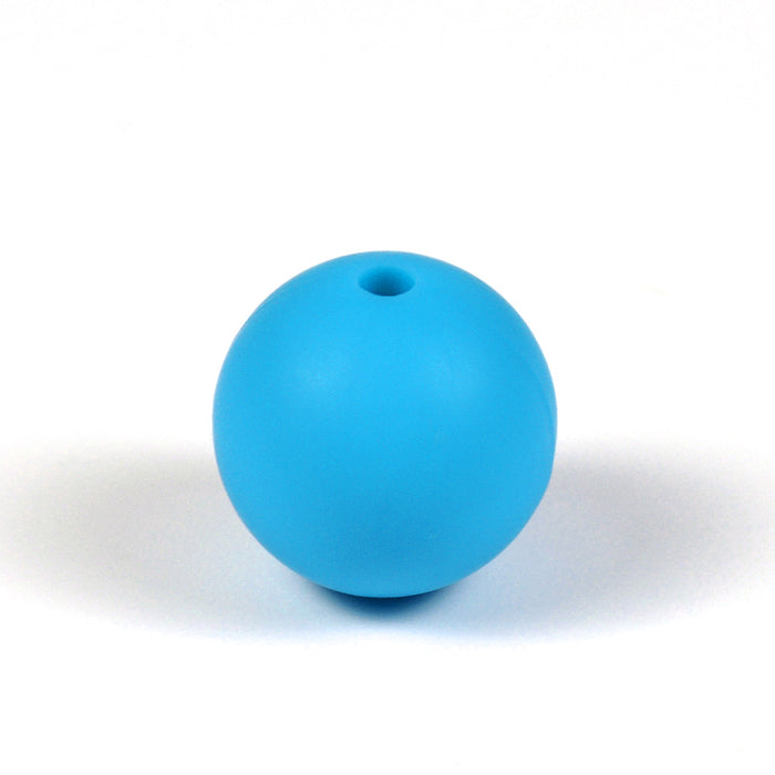 Silicone beads, blue, 15mm