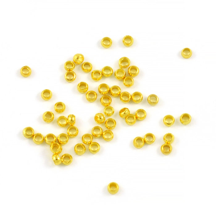 Clamp beads, gold, 2mm, 200pcs