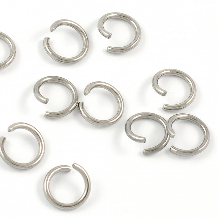 Simple counter rings, stainless steel, 10mm, 50pcs