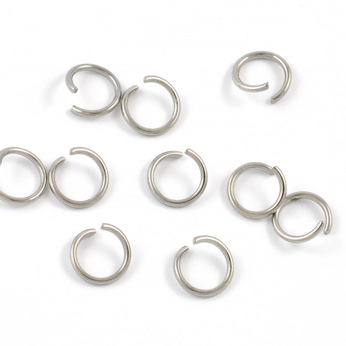Simple counter rings, stainless steel, 8mm, 100 pcs