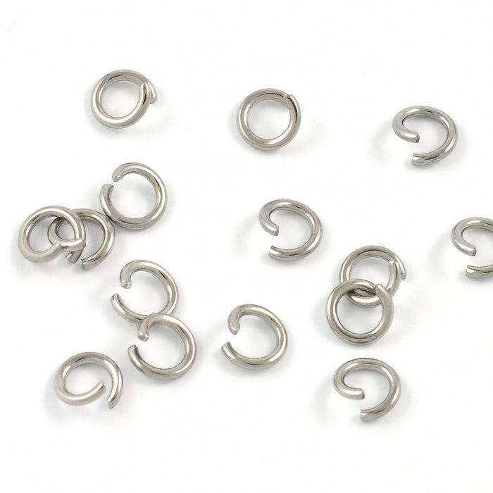 Simple counter rings, stainless steel, 6mm, 100 pcs