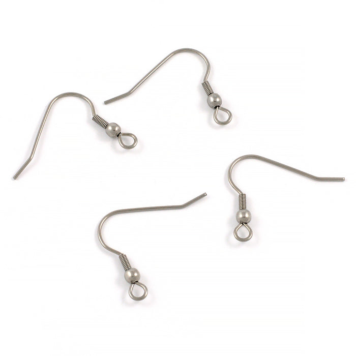 Ear hooks, stainless steel, 6 pcs