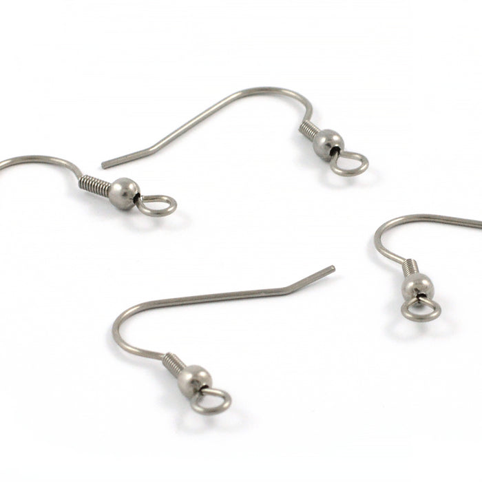 Ear hooks, stainless steel, 6 pcs