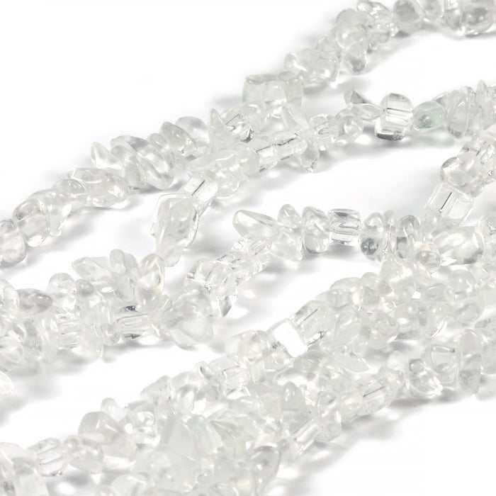 Rock crystal beads, chips, 5-10mm