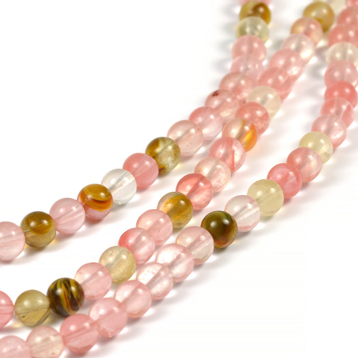 Tigerskin glass beads, 6mm