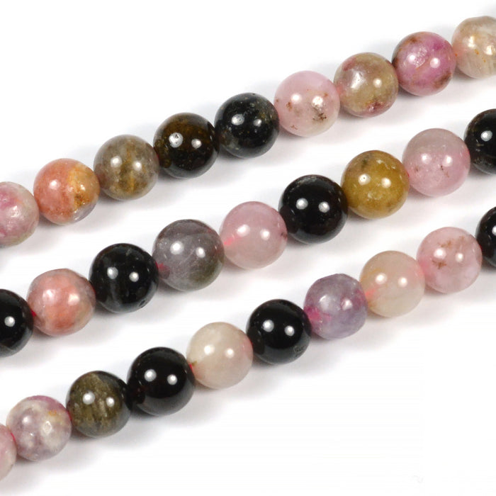 Tourmaline beads, 6mm