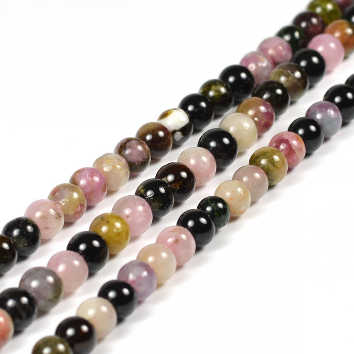 Tourmaline beads, 6mm