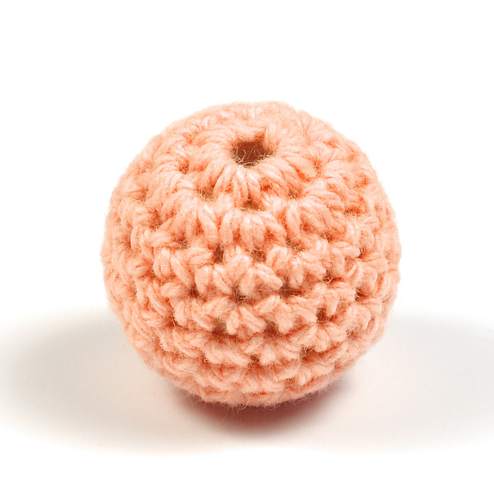 Crocheted bead, coral, 20mm