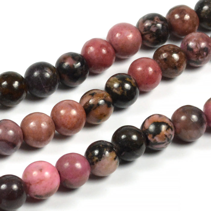 Rhodonite beads, 6mm