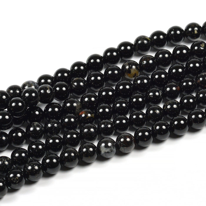 Tourmaline beads, black, 6mm
