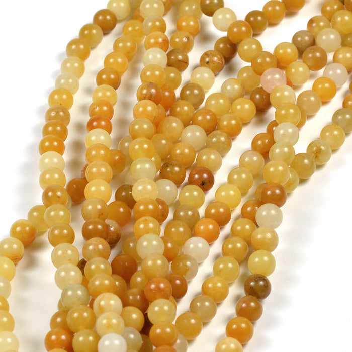 Aventurine beads, honey, 6mm