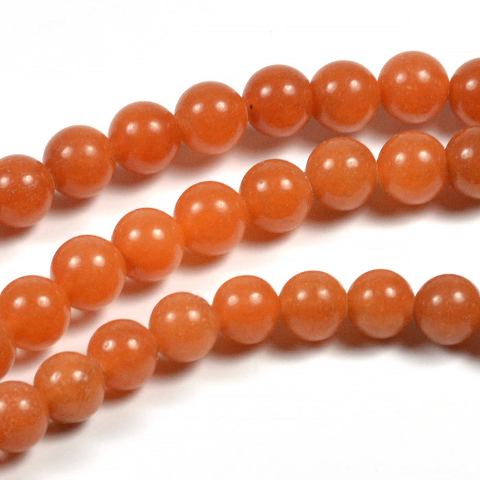 Aventurine beads, orange, 6mm