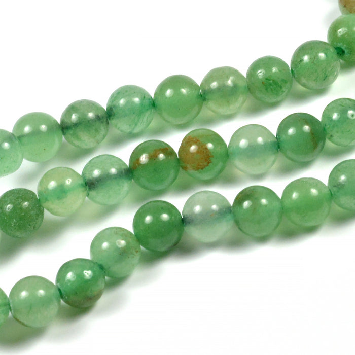 Aventurine beads, pale green, 6mm
