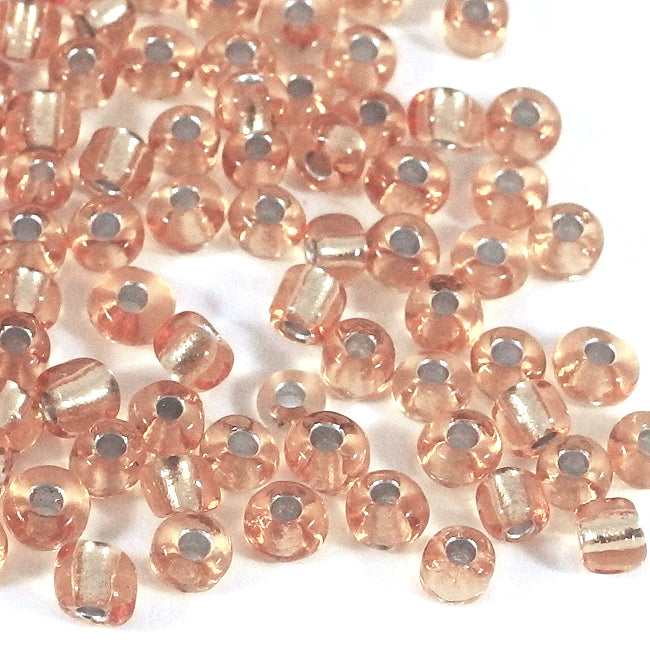 Seed Beads, 4mm, silverlined dusty rose, 30g