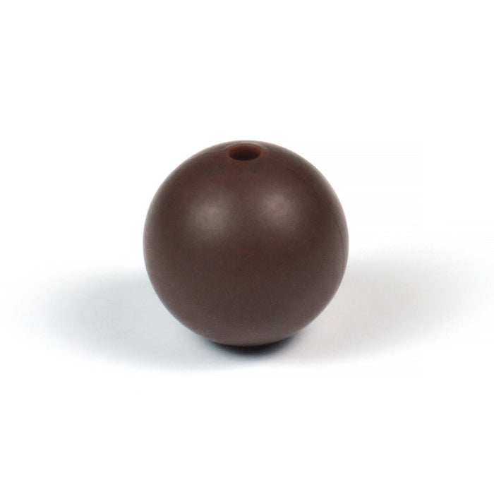 Silicone beads, chocolate brown, 15mm