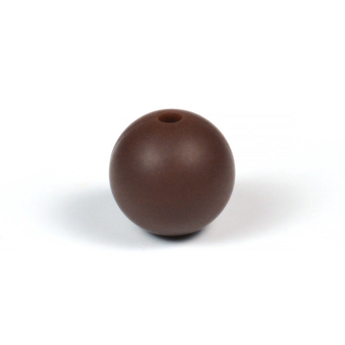 Silikonpärlor, chokladbrun, 12mm