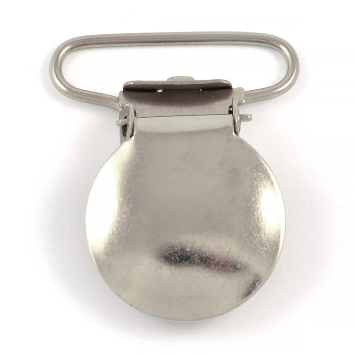 Metal clip, round, matt silver