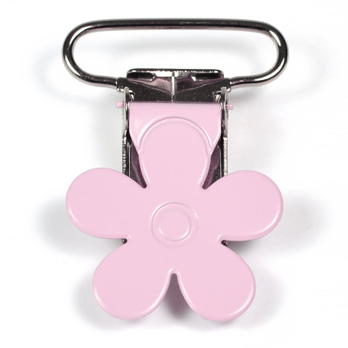 Metal clip, flower, light pink