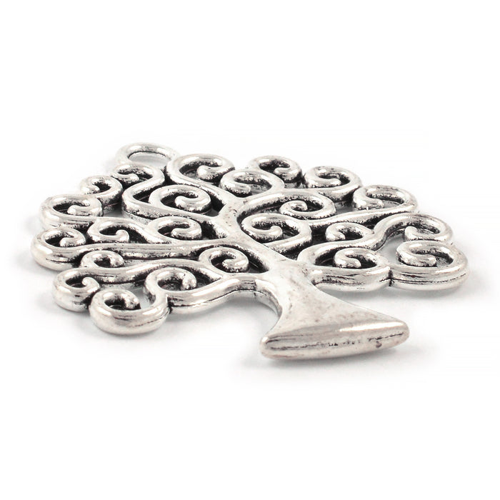 Large charm "tree of life", antique silver, 39x35mm, 1pc