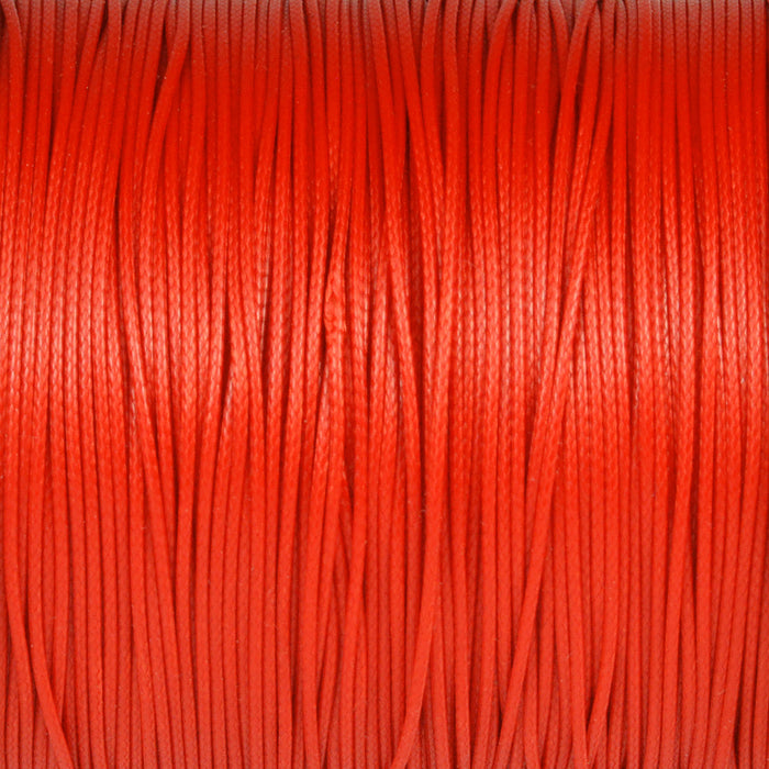 Waxed polyester cord, poppy red, 0.6mm, 10m