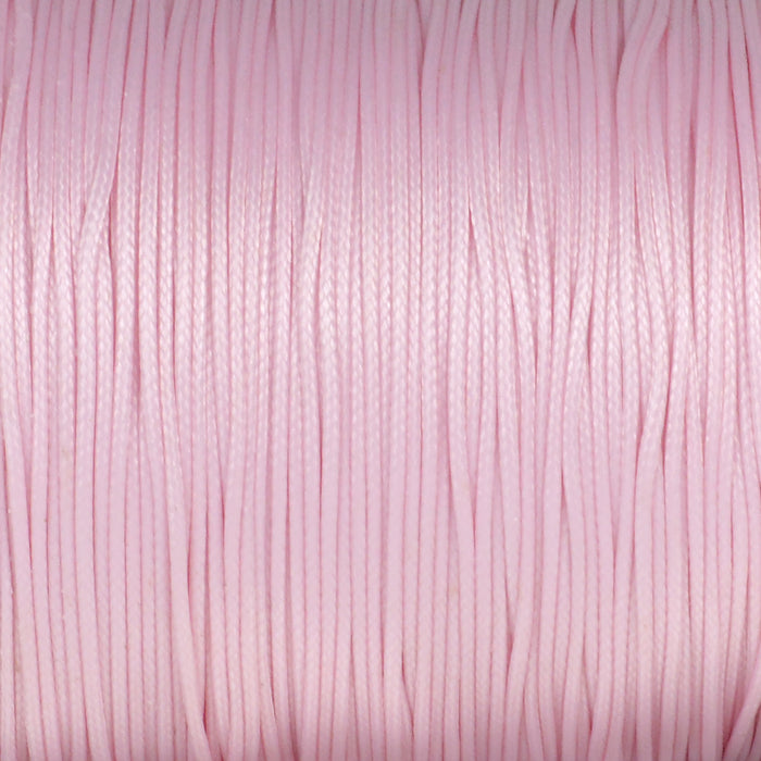 Waxed polyester cord, light pink, 0.6mm, 10m