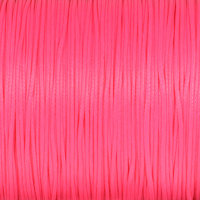 Vaxat polyestersnöre, knallrosa, 0,6mm, 10m