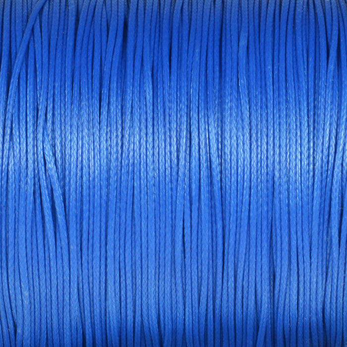 Waxed polyester cord, blue, 0.6mm, 10m