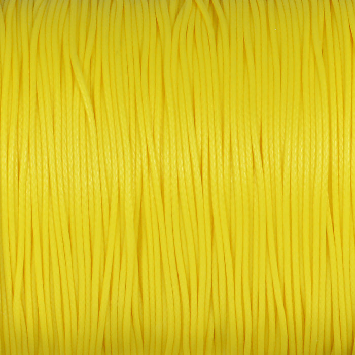 Waxed polyester cord, yellow, 0.6mm, 10m