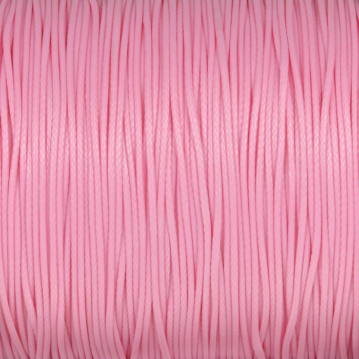 Waxed polyester cord, pink, 0.6mm, 10m