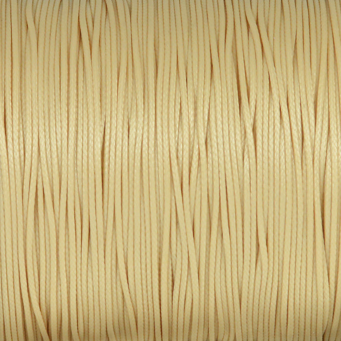 Waxed polyester cord, natural, 0.6mm, 10m