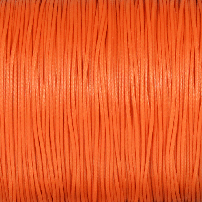 Waxed polyester cord, orange, 0.6mm, 10m