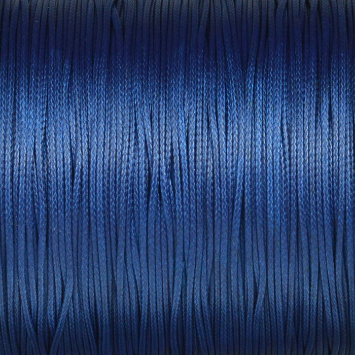 Waxed polyester cord, dark blue, 0.6mm, 10m