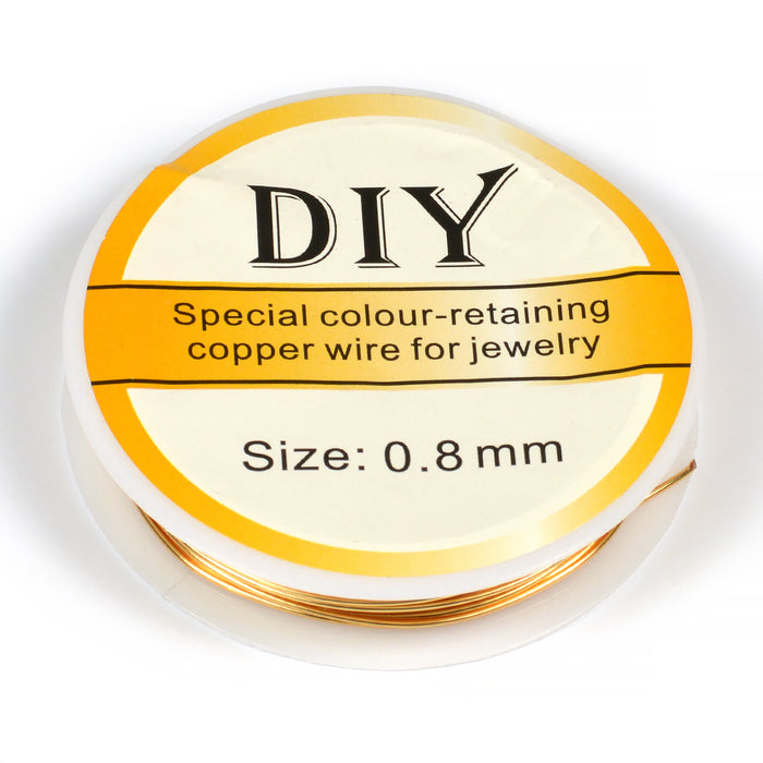 Copper wire, gold, 0.8mm, 3m