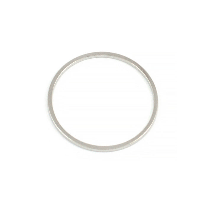 Connector, flat ring, platinum, 20mm, 8pcs
