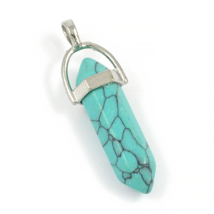 Charm, turquoise bullet, 32mm, 1pc