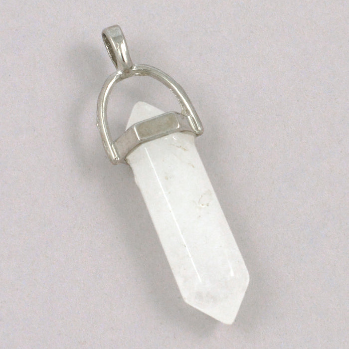 Charm, rock crystal bullet, 32mm, 1pc