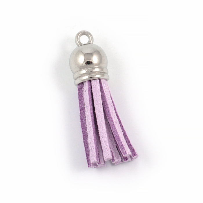 Small tassel in imitation suede, lavender