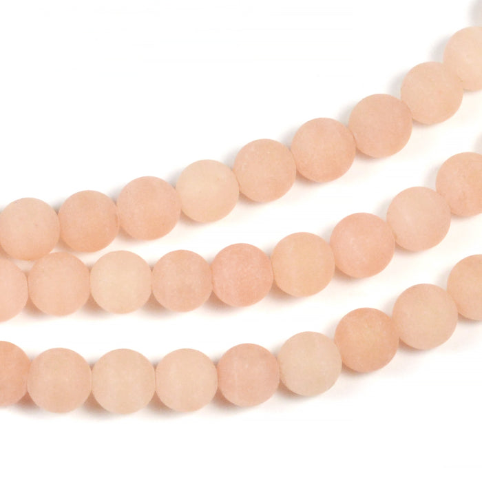 Imitation sunstone beads / jade, bright, frosted, 6mm
