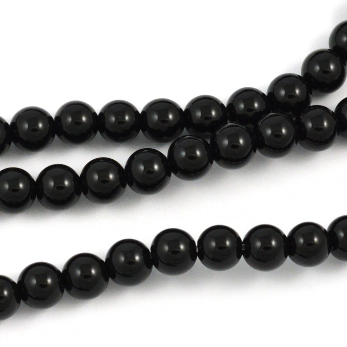 Onyx pärlor, svart, 6mm