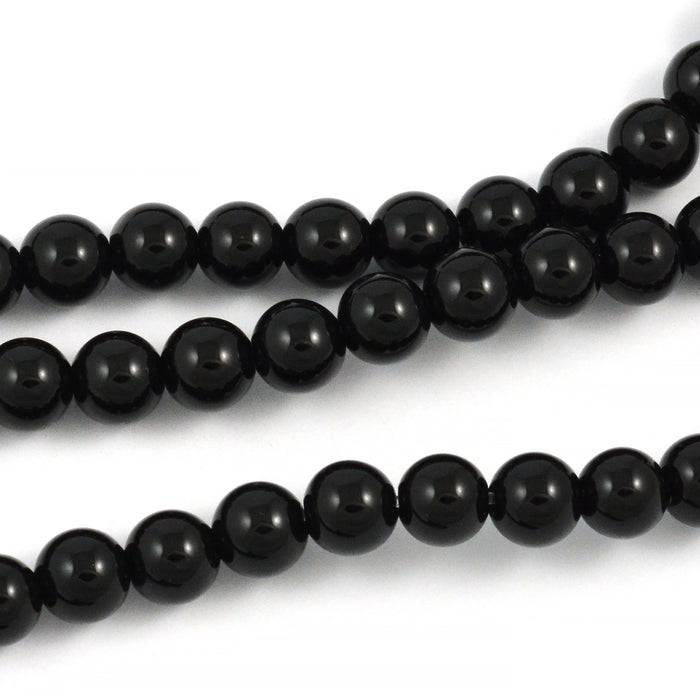 Onyx beads, black, 6mm