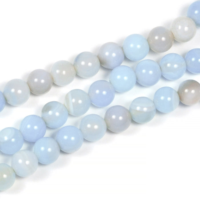 Agate beads, sea mist, 6mm